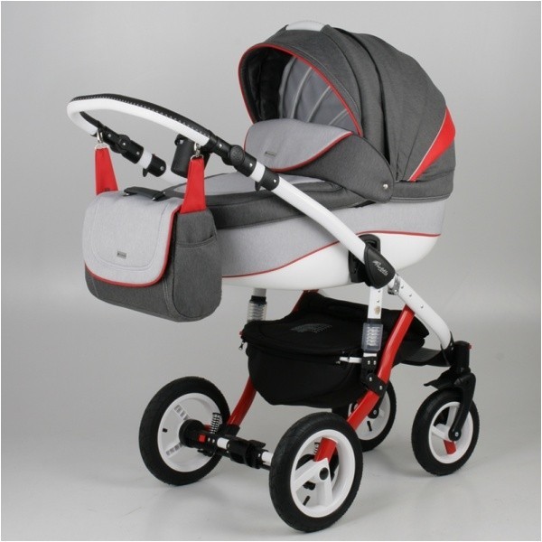 Adamex Barletta Rainbow multifunkciós babakocsi - Red Grey (11421_red)