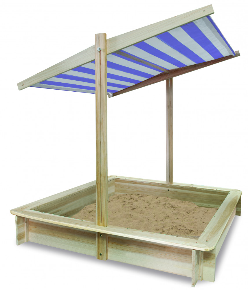 Apollo fa homokozó 2 állású tetővel - kék-fehér csíkos (323)