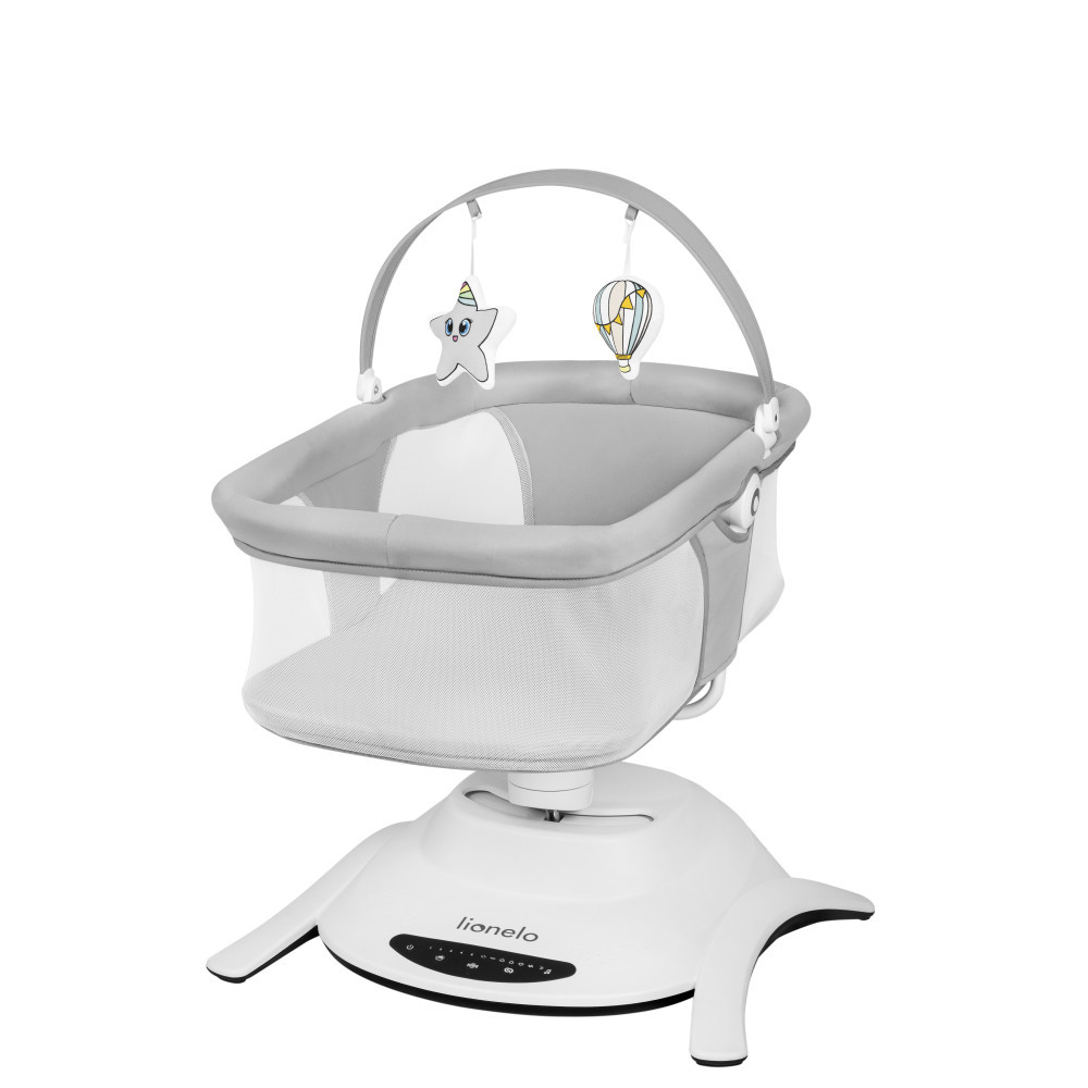 Lionelo Bella 4in1 szett 360 elektromos bölcső ringató pihenőszék és hinta- Grey concrete (5903771703291)