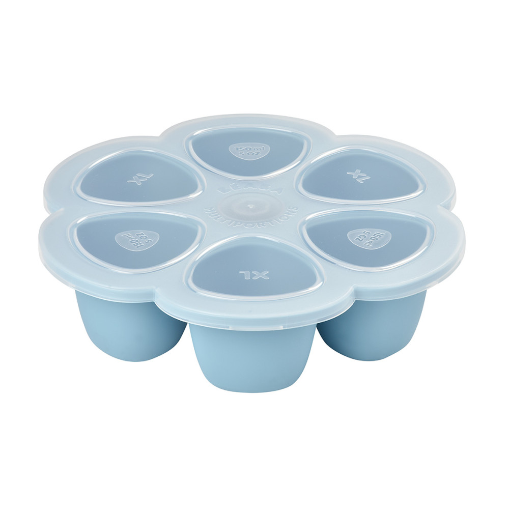 Béaba Szilikon multifunkciós bébiétel tároló - 6 x 150 ml - Viharkék - (912456)