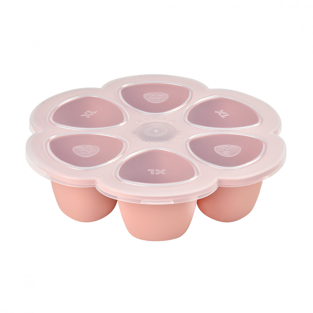 Béaba Szilikon multifunkciós bébiétel tároló - 6 x 150 ml - Sötét rózsaszín - (912615)