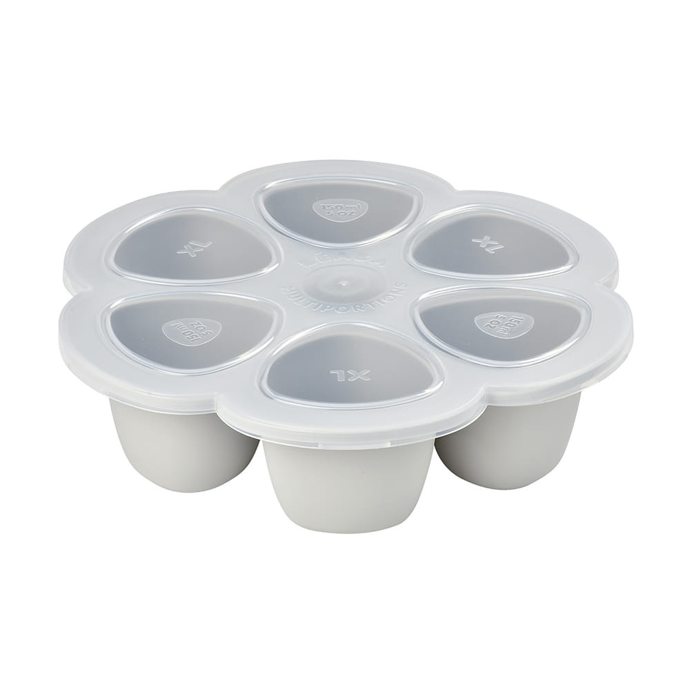 Béaba Szilikon multifunkciós bébiétel tároló - 6 x 150 ml - Halvány köd - (912805)