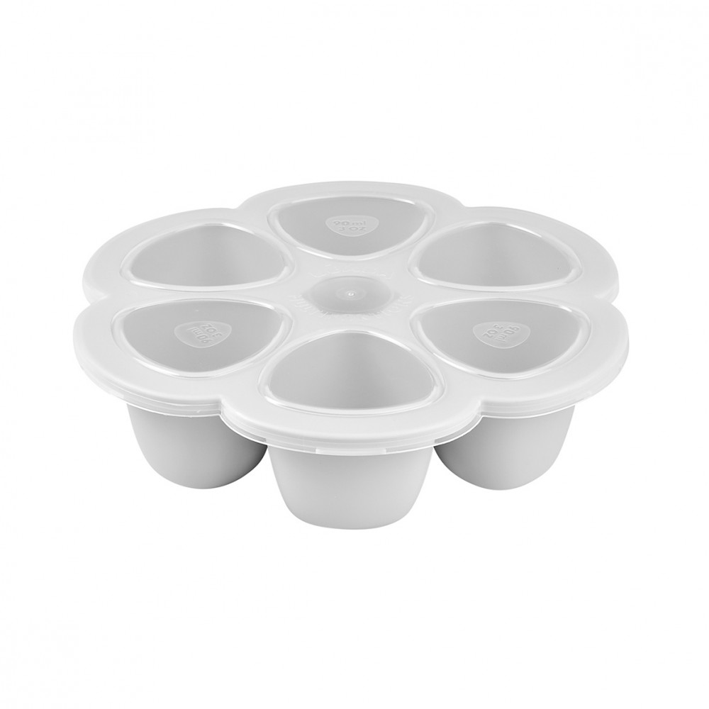 Béaba Szilikon multifunkciós bébiétel tároló - 6 x 90 ml - Halvány köd - (912806)