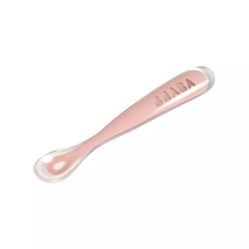 Béaba Ergonomikus Szilikon Hosszú Kiskanál - Sötét rózsaszín (913464)