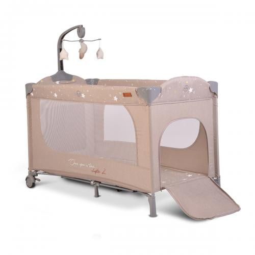 Cangaroo Once upon a time L2 emelőbetétes utazóágy zenélő-forgóval - Beige (C48376)