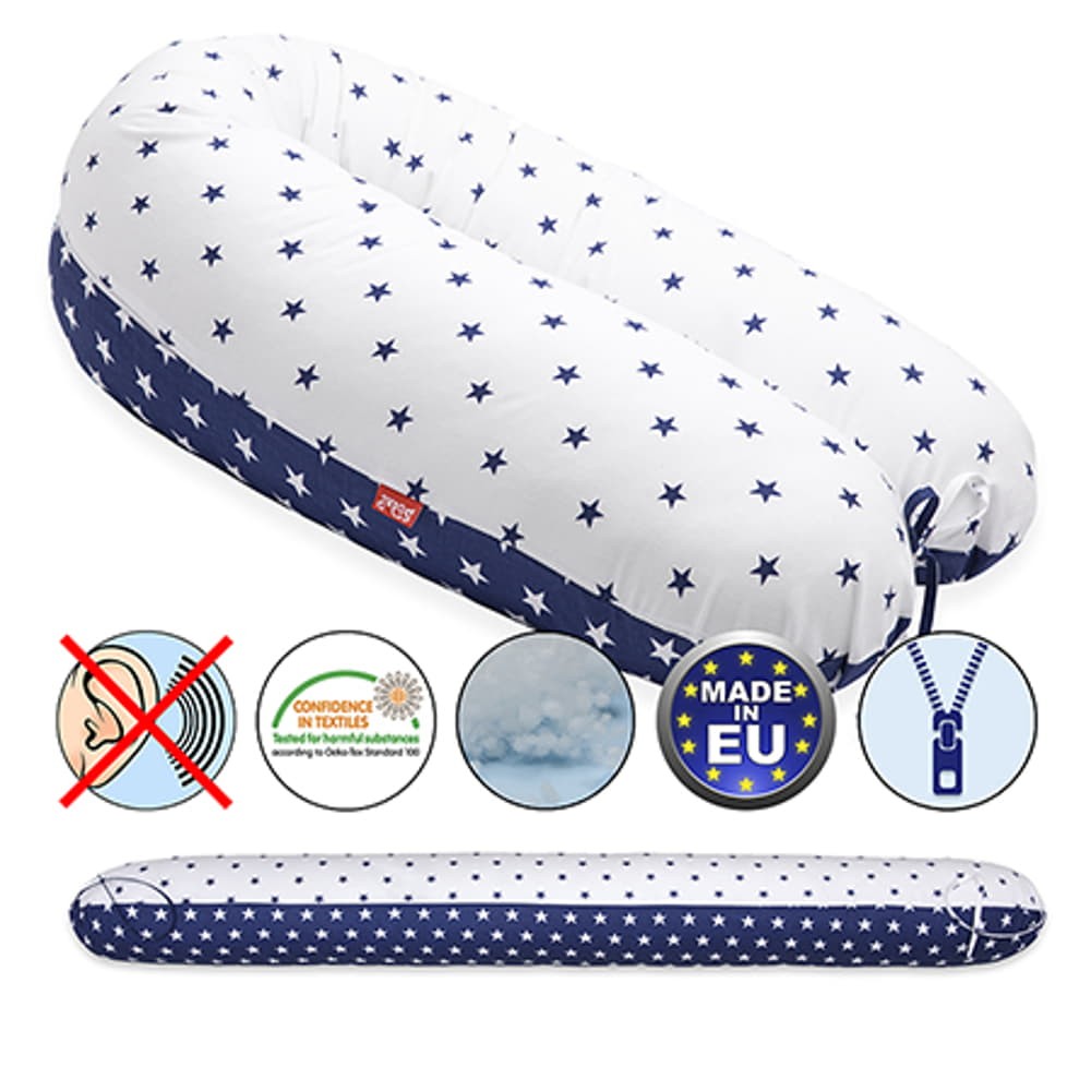 Scamp - Formázható univerzális szoptatós párna pamut huzattalBlueWhiteStar (SZPE193)